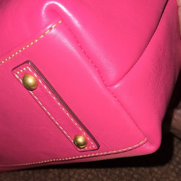 Dooney & Bourke Selina Fuchsia Florentine Leather Crossbody Bag - Picture 12 of 16